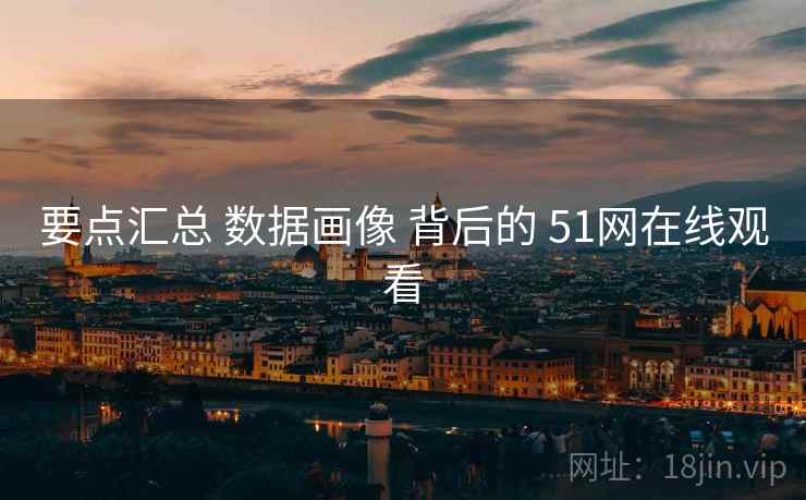 要点汇总 数据画像 背后的 51网在线观看