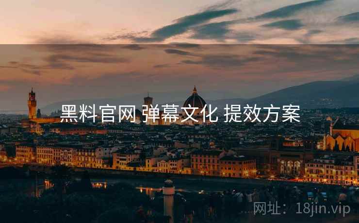 黑料官网 弹幕文化 提效方案