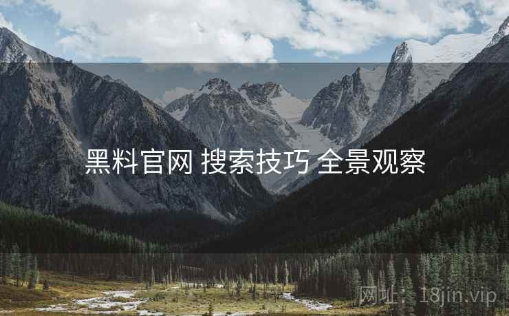 黑料官网 搜索技巧 全景观察