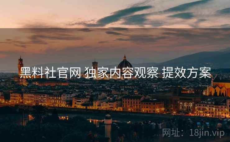 黑料社官网 独家内容观察 提效方案