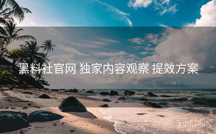 黑料社官网 独家内容观察 提效方案